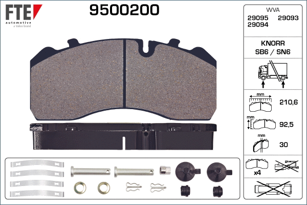Brake Pad Set, disc brake (9500200)