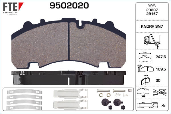 Brake Pad Set, disc brake (9502020)