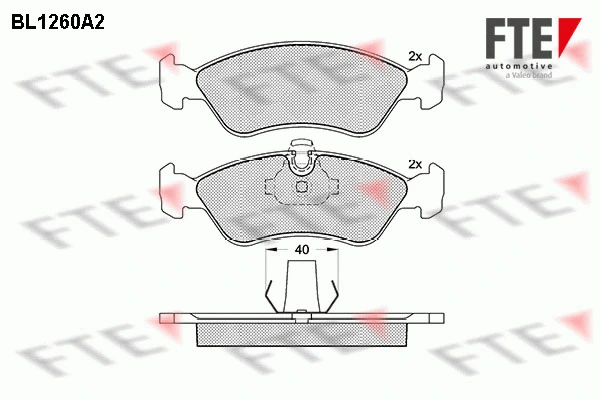 Brake Pad Set, disc brake (BL1260A2)