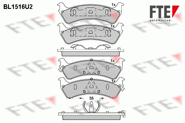Brake Pad Set, disc brake (BL1516U2)