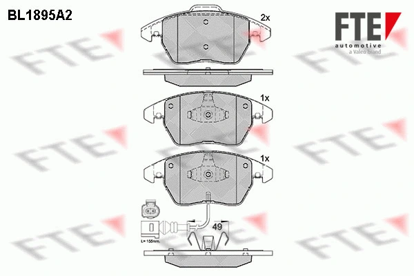 Brake Pad Set, disc brake (BL1895A2)