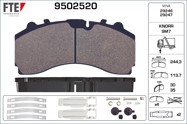 Brake Pad Set, disc brake (9502520)
