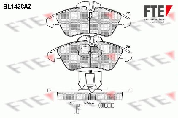 Brake Pad Set, disc brake (BL1438A2)