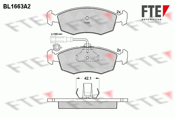 Brake Pad Set, disc brake (BL1663A2)