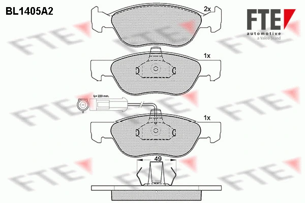Brake Pad Set, disc brake (BL1405A2)