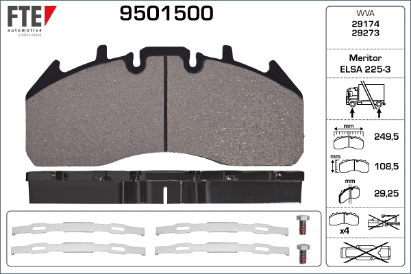 Brake Pad Set, disc brake (9501500)
