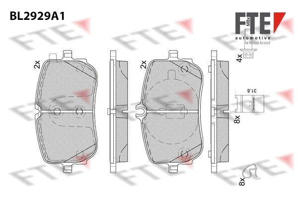 Brake Pad Set, disc brake (BL2929A1)