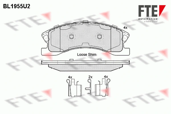 Brake Pad Set, disc brake (BL1955U2)