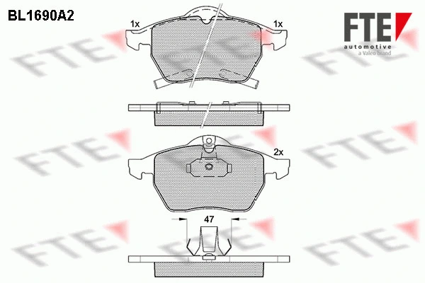 Brake Pad Set, disc brake (BL1690A2)