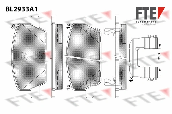 Brake Pad Set, disc brake (BL2933A1)