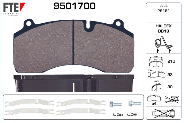 Brake Pad Set, disc brake (9501700)