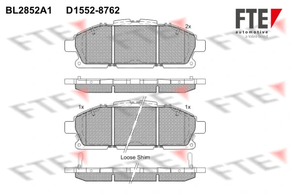 Brake Pad Set, disc brake (BL2852A1)