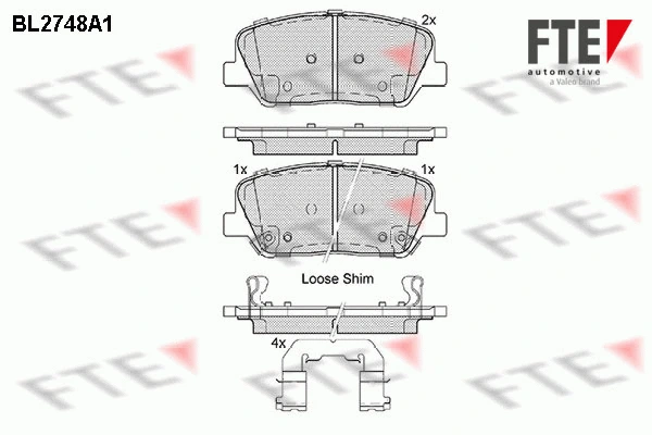 Brake Pad Set, disc brake (BL2748A1)