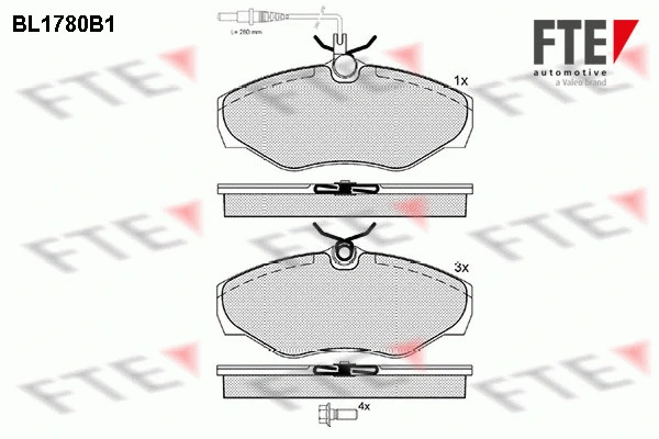 Brake Pad Set, disc brake (BL1780B1)