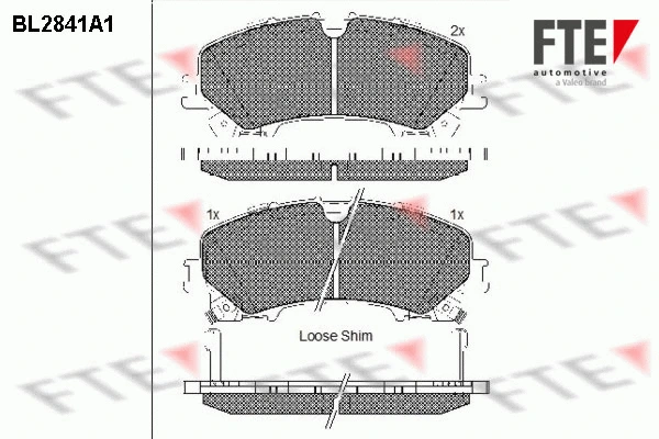 Brake Pad Set, disc brake (BL2841A1)