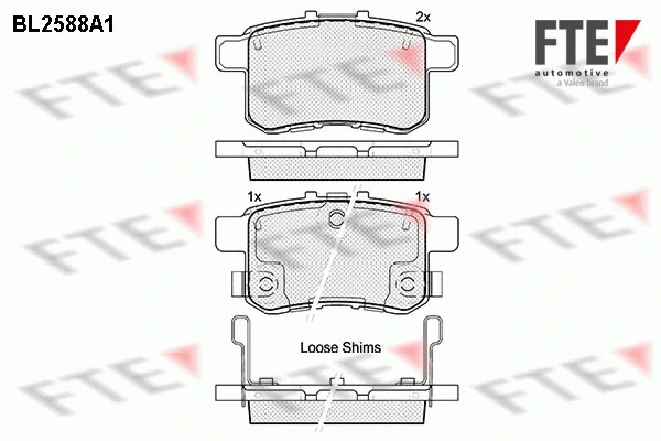 Brake Pad Set, disc brake (BL2588A1)