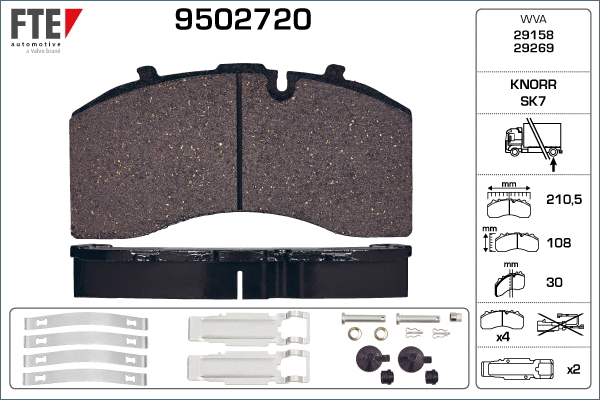 Brake Pad Set, disc brake (9502720)