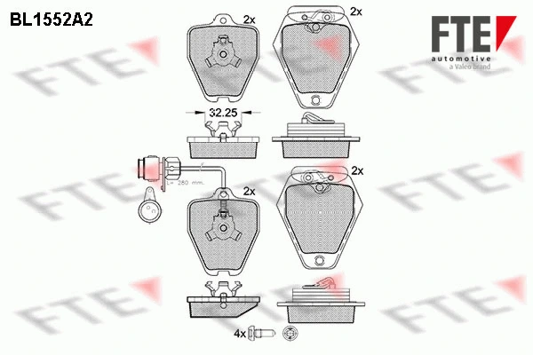 Brake Pad Set, disc brake (BL1552A2)