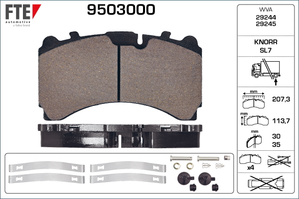 Brake Pad Set, disc brake (9503000)