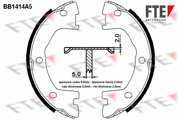 Brake Shoe Set, parking brake (BB1414A5)