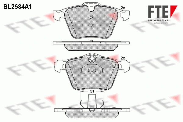 Brake Pad Set, disc brake (BL2584A1)