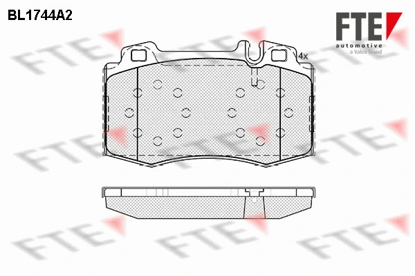 Brake Pad Set, disc brake (BL1744A2)