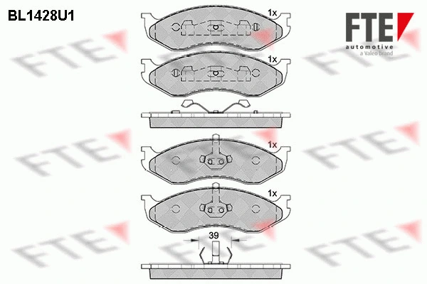Brake Pad Set, disc brake (BL1428U1)