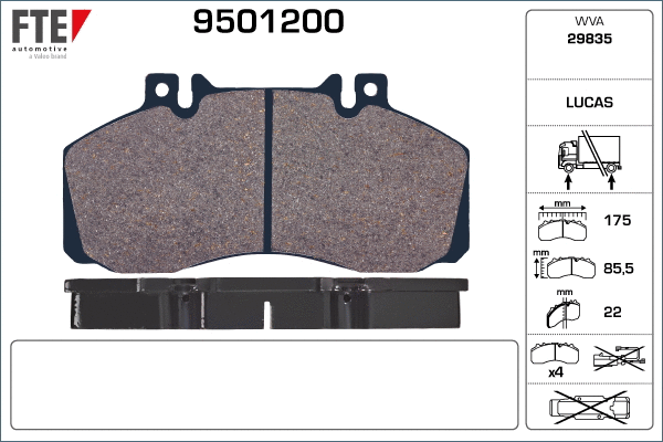 Brake Pad Set, disc brake (9501200)