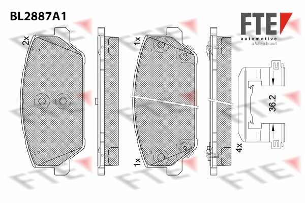 Brake Pad Set, disc brake (BL2887A1)