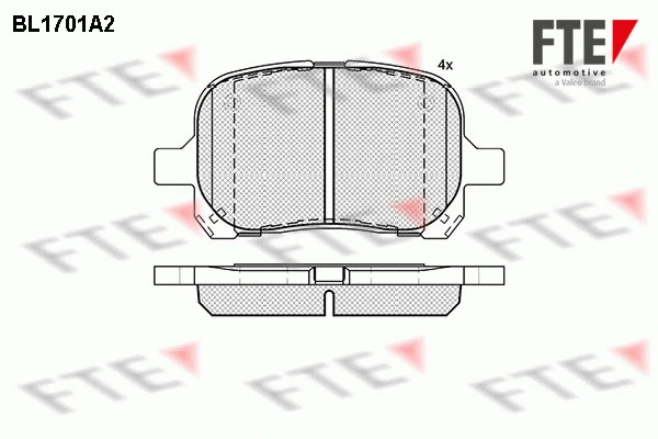 Brake Pad Set, disc brake (BL1701A2)