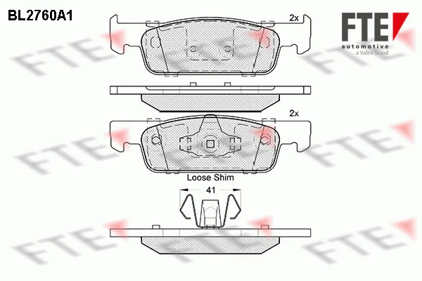 Brake Pad Set, disc brake (BL2760A1)