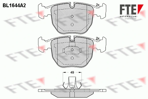 Brake Pad Set, disc brake (BL1644A2)