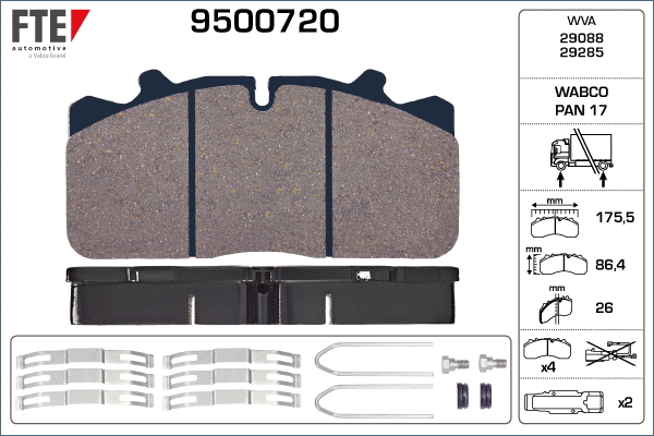 Brake Pad Set, disc brake (9500720)