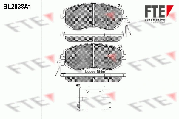 Brake Pad Set, disc brake (BL2838A1)
