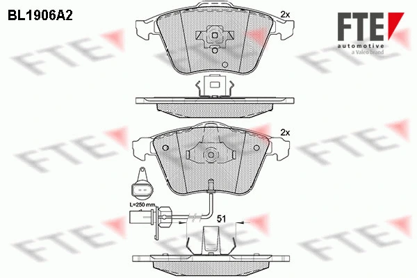 Brake Pad Set, disc brake (BL1906A2)