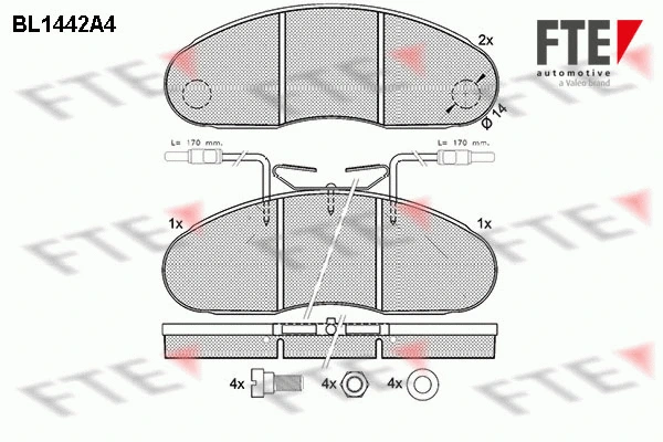 Brake Pad Set, disc brake (BL1442A4)