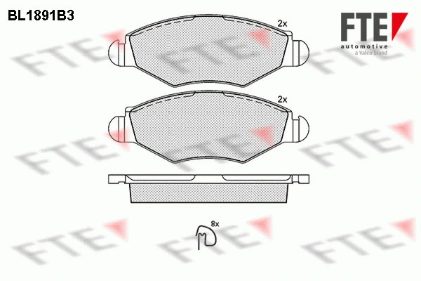 Brake Pad Set, disc brake (BL1891B3)