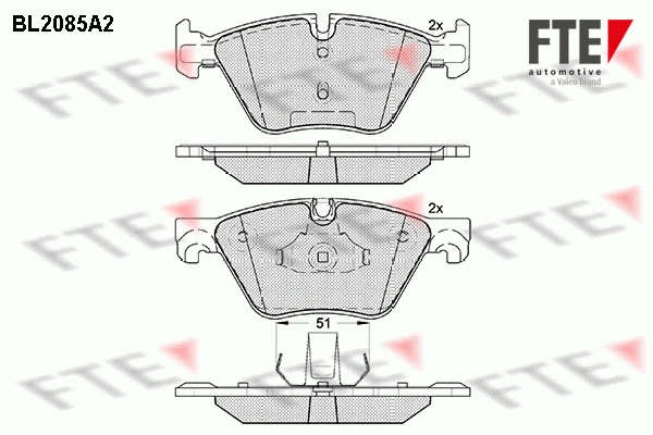 Brake Pad Set, disc brake (BL2085A2)
