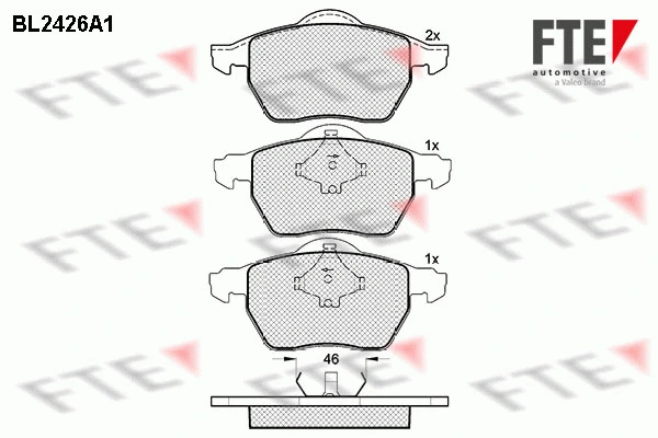 Brake Pad Set, disc brake (BL2426A1)