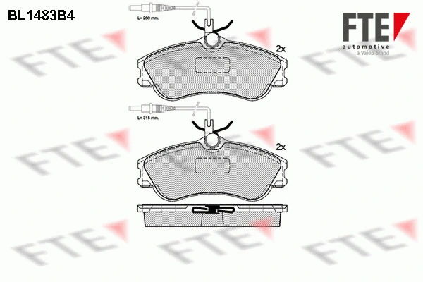 Brake Pad Set, disc brake (BL1483B4)