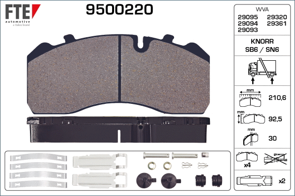 Brake Pad Set, disc brake (9500220)