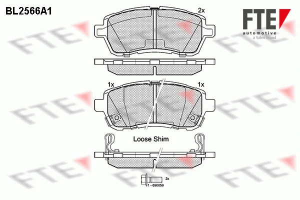 Brake Pad Set, disc brake (BL2566A1)