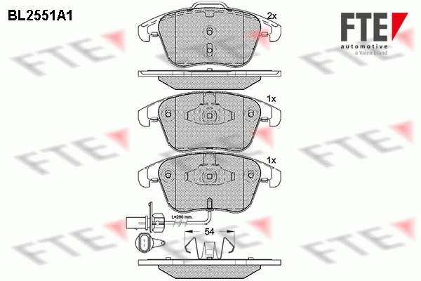 Brake Pad Set, disc brake (BL2551A1)