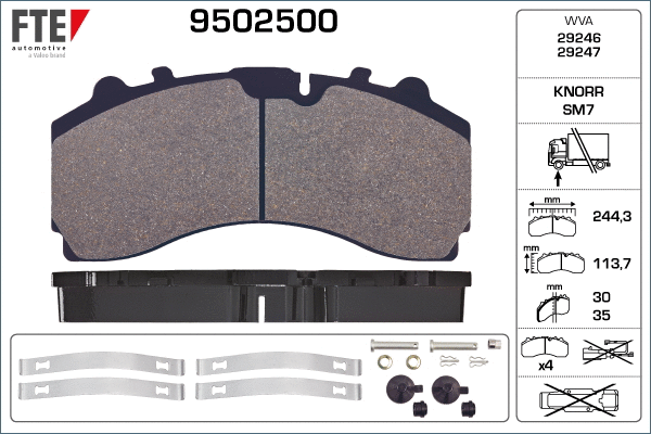 Brake Pad Set, disc brake (9502500)