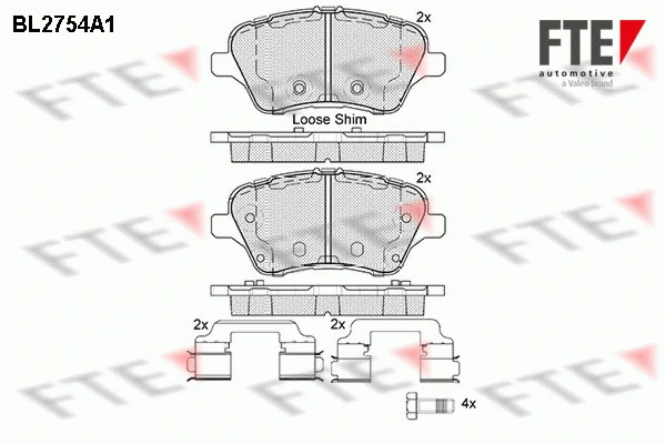 Brake Pad Set, disc brake (BL2754A1)