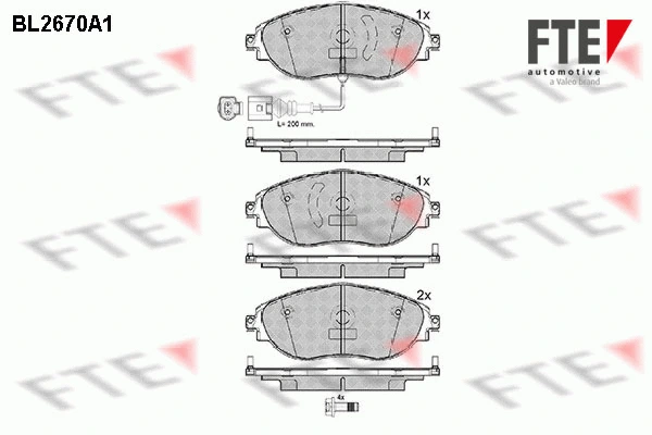 Brake Pad Set, disc brake (BL2670A1)
