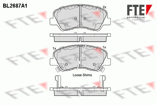 Brake Pad Set, disc brake (BL2687A1)