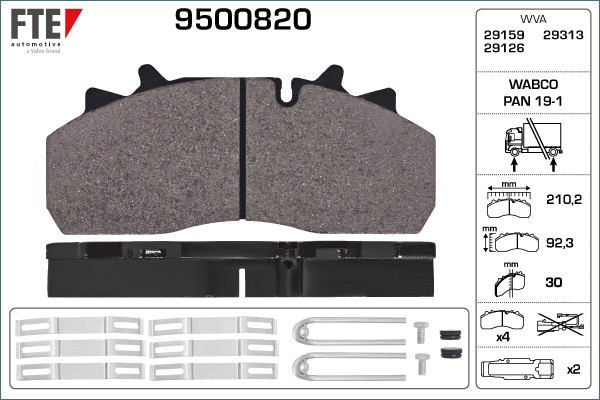 Brake Pad Set, disc brake (9500820)