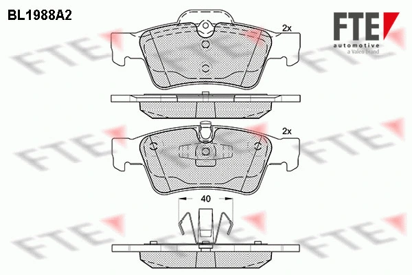Brake Pad Set, disc brake (BL1988A2)