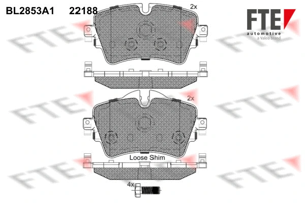 Brake Pad Set, disc brake (BL2853A1)